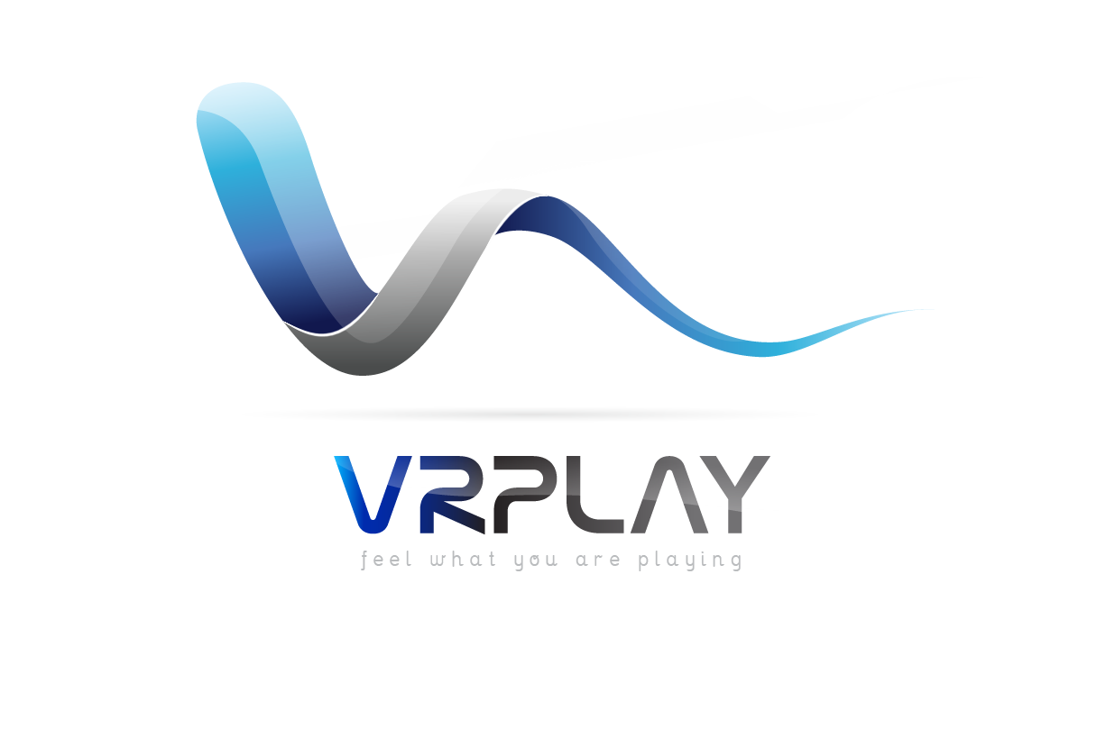 VR play New wave futuristic blue logo for Game makers